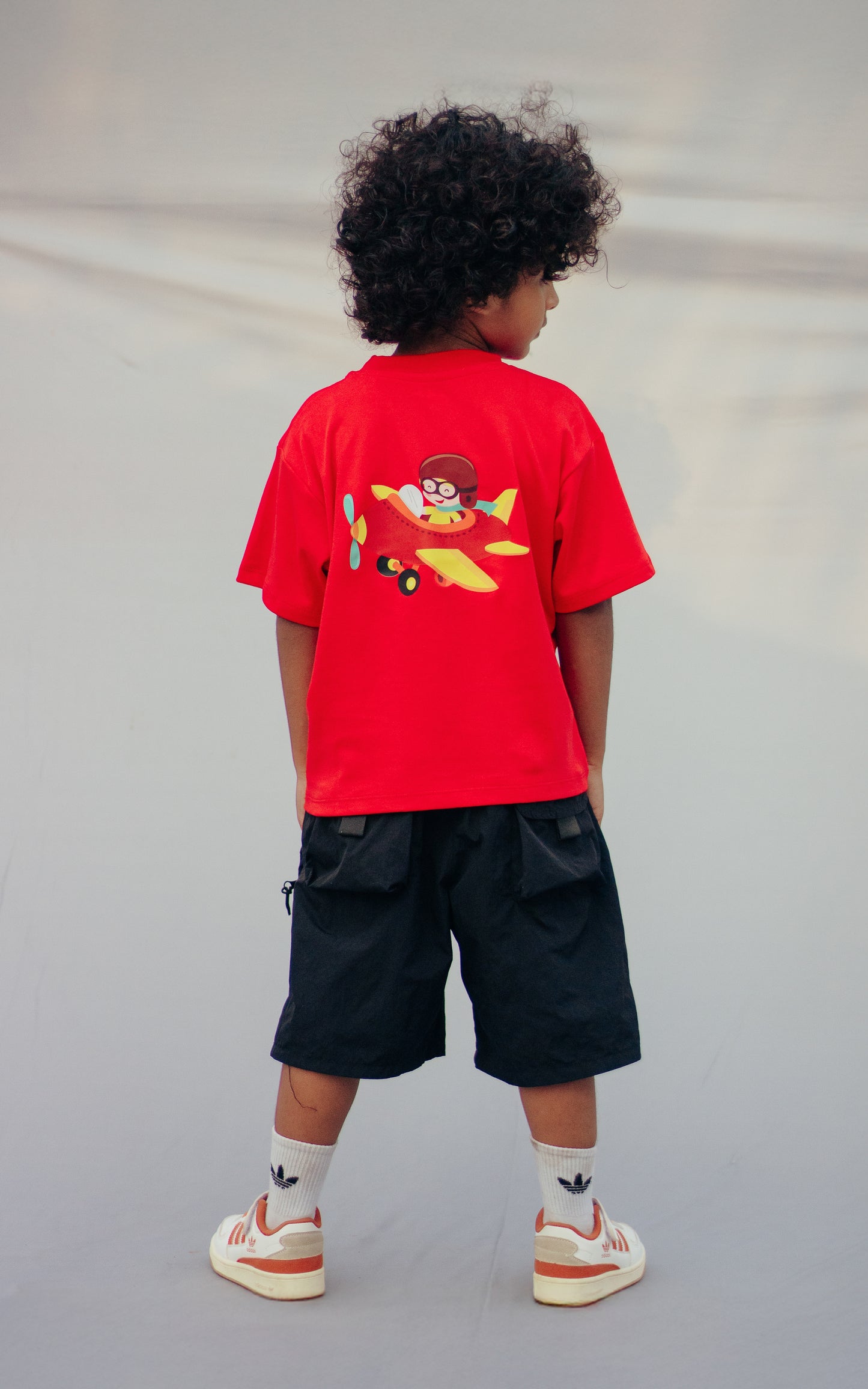 Lil Explorer Tee – Kids Unisex Loose Fit | Red