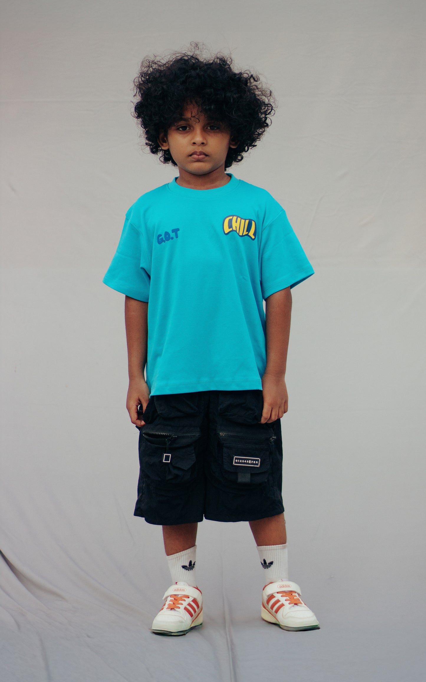 Chillaxmode Tee – Kids Unisex Loose Fit | Blue